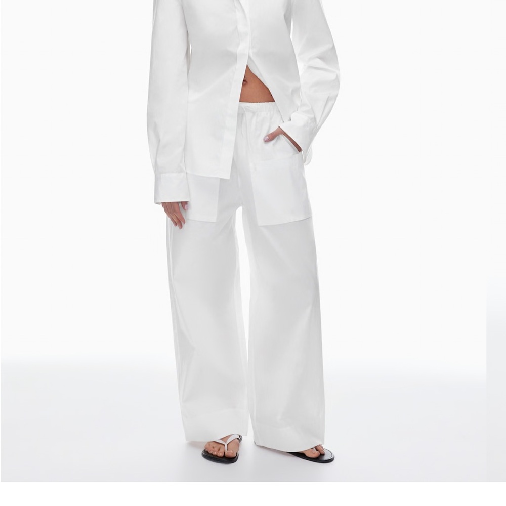 Aritzia Babaton White System Poplin Pant